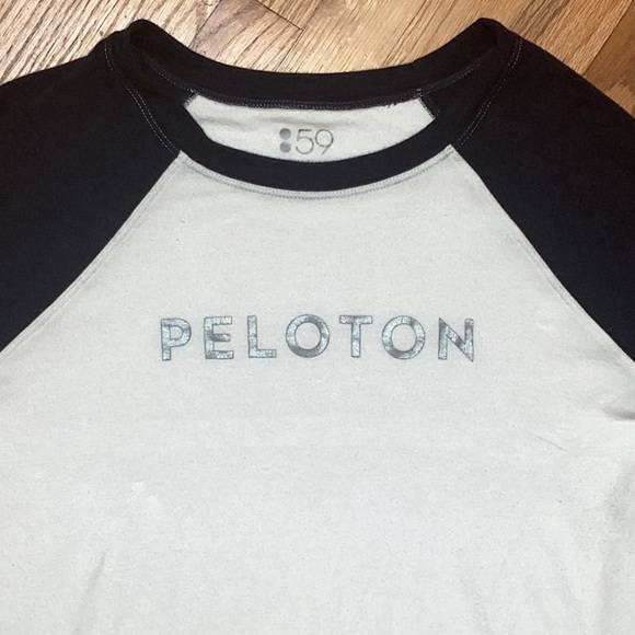 Splits59 x Peloton Baseball Long Sleeved T-Shirt ivory Navy size large - Picture 1 of 8